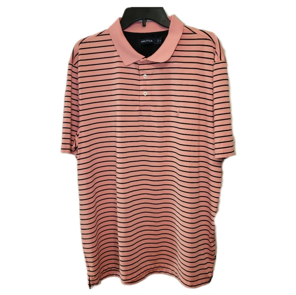 Nautica Men's Striped Short Sleeve Polo Shirt - Picture 1 of 5